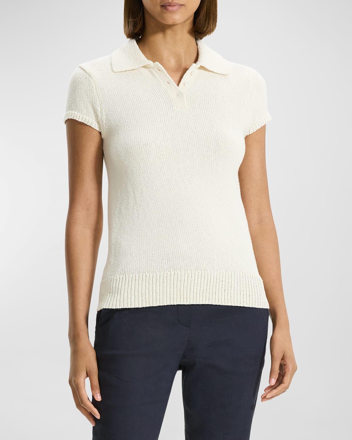 Womens Knit Cotton & Wool Polo Product Image