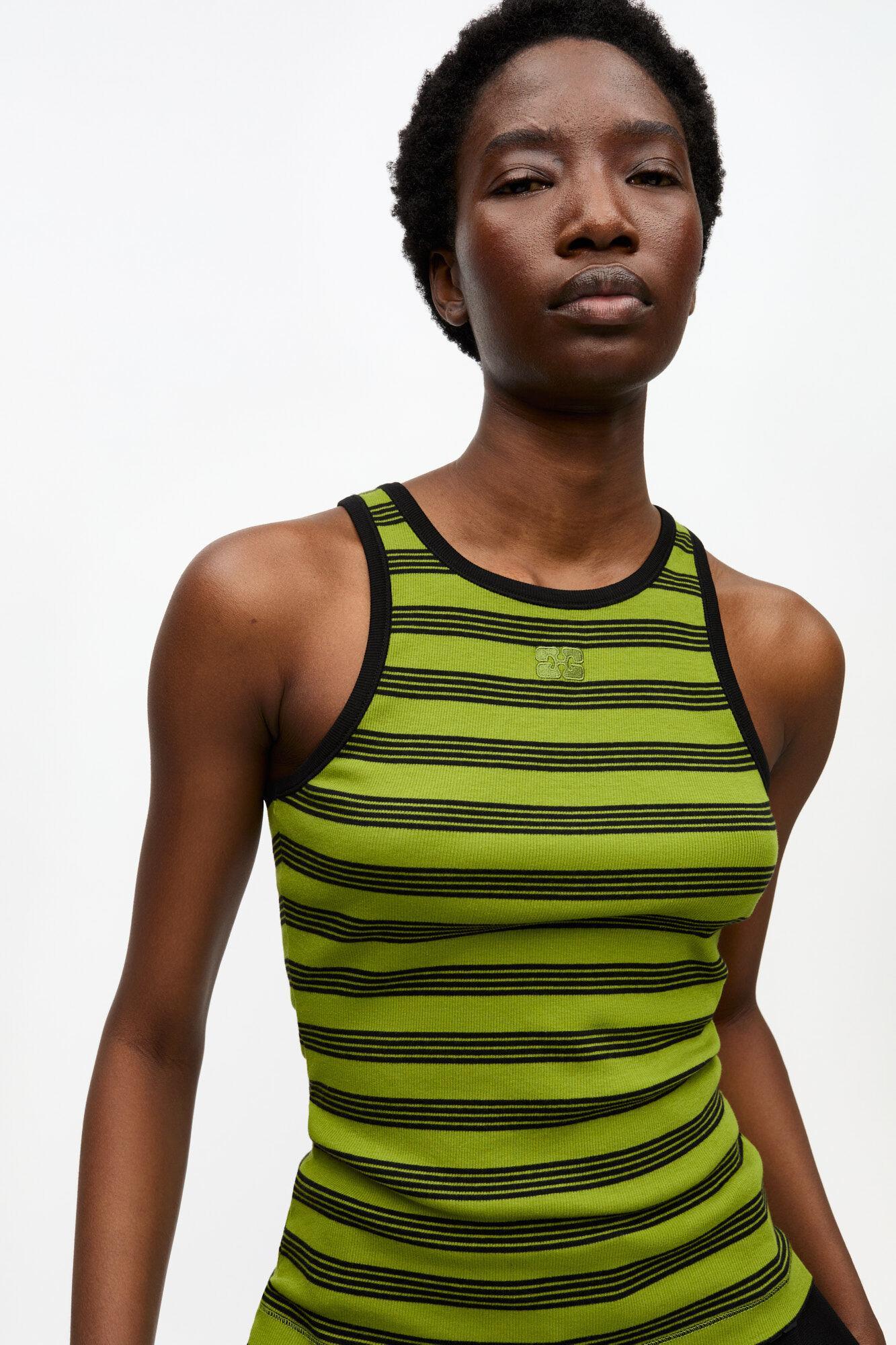 Striped Soft Cotton Rib Tank Top Product Image