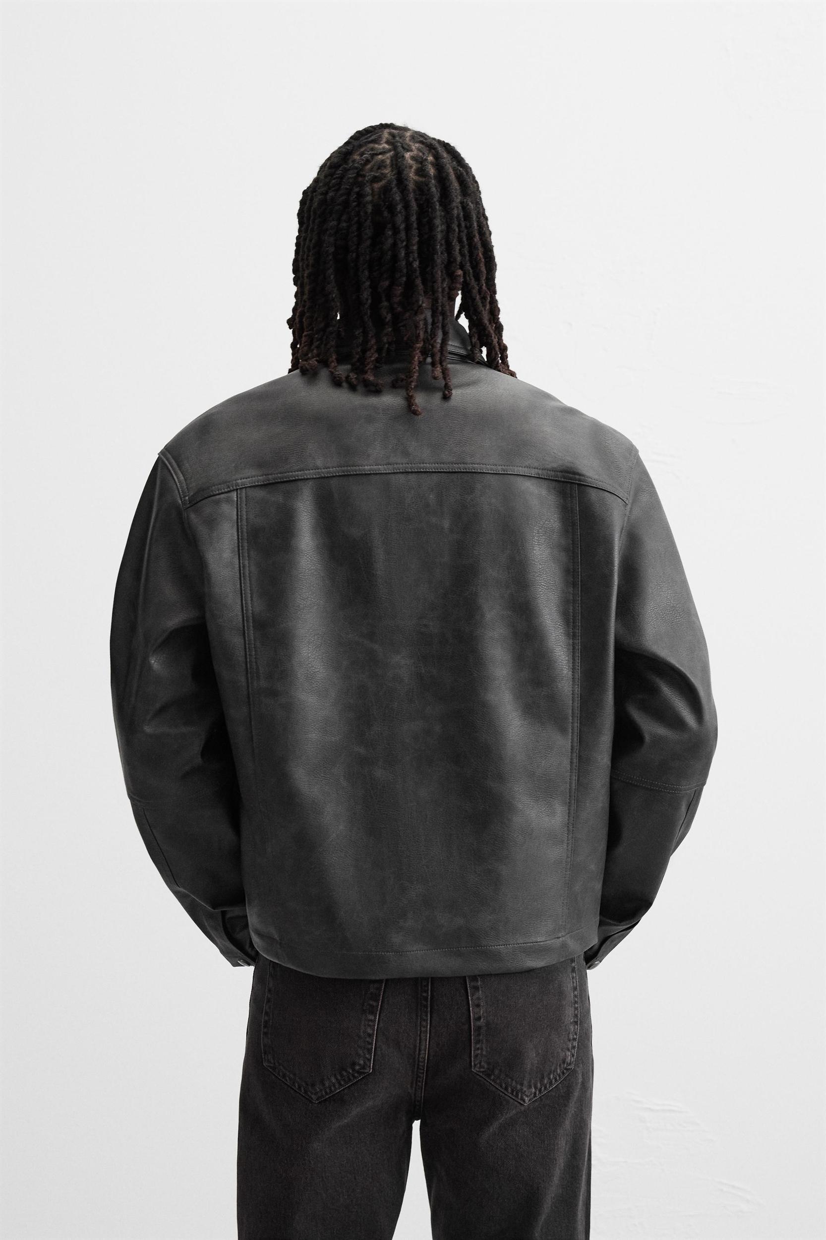 FAUX LEATHER WASHED JACKET Product Image