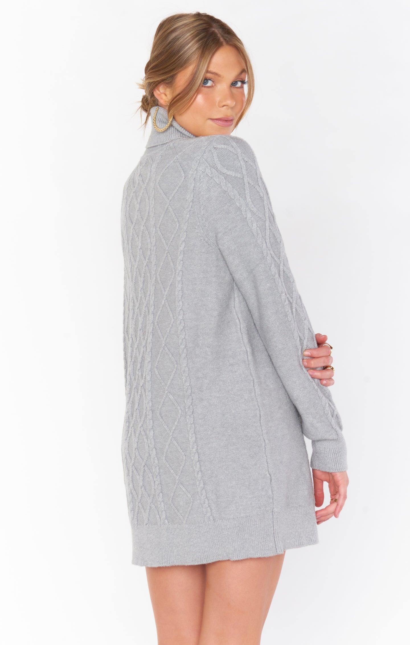 Montreal Mini Dress ~ Grey Cable Knit Product Image