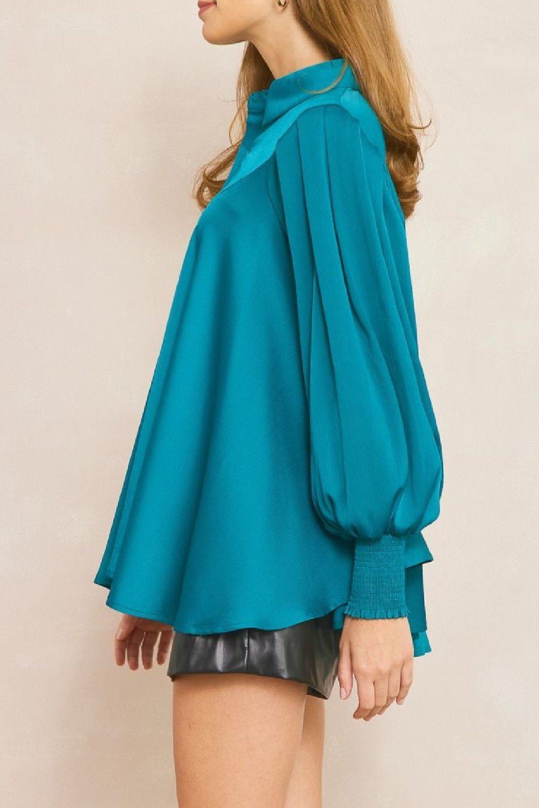 Collared Flowy Blouse Product Image