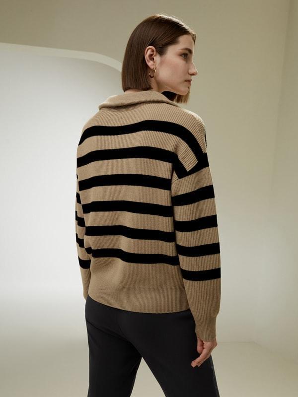 Collared Quarter-Zip Wool Sweater Product Image