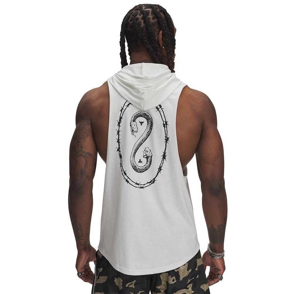 Men's Under Armour Project Rock Snake Sleeveless Hoodie, Size: XL, White Clay Product Image