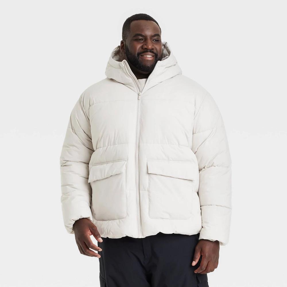 Mens Big Heavy Puffer Jacket - All In Motion Taupe 3XL Product Image