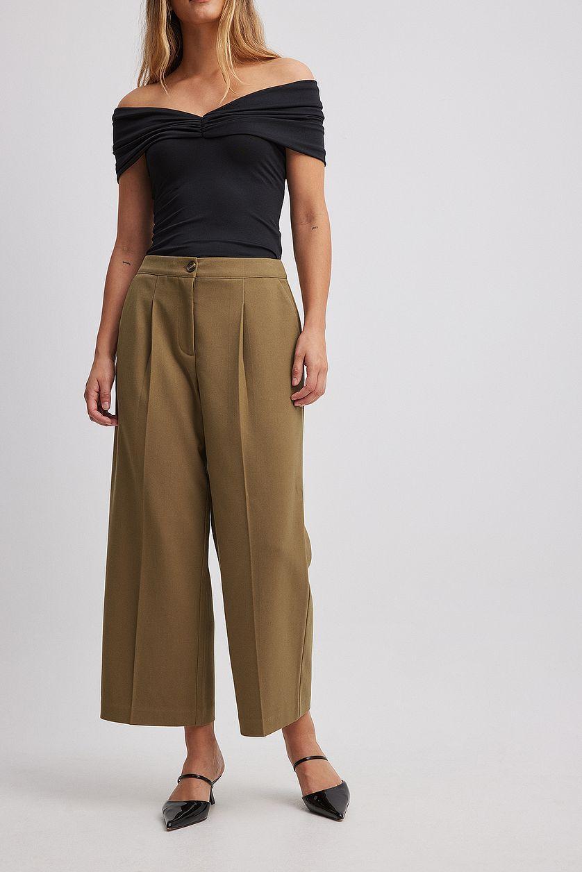 Cropped Straight Suit Pants Product Image
