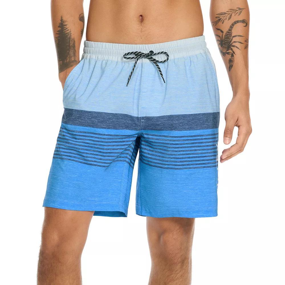 Men's Hurley 7.5" Striped Swim Trunks, Size: Medium, Aquafier Product Image