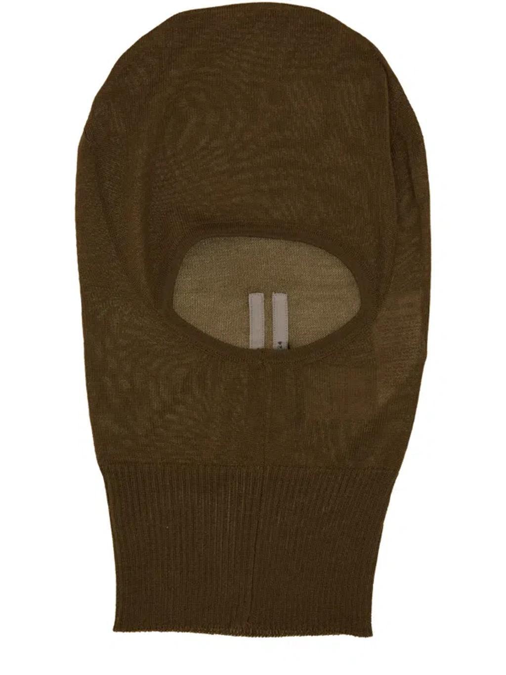 RICK OWENS Knitted Balaclava In Brown Product Image