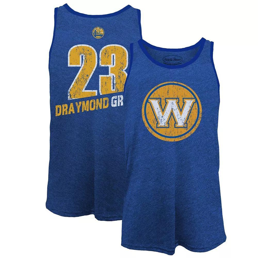 Men's Majestic Threads Draymond Green Royal Golden State Warriors Name & Number Tri-Blend Tank Top, Size: Small, Blue Product Image
