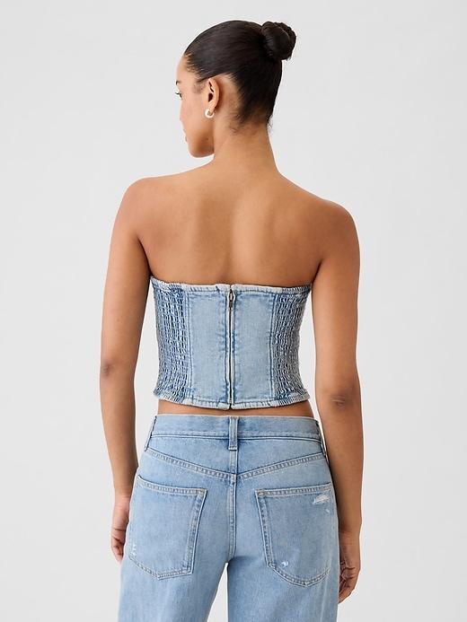 Strapless Denim Cropped Top Product Image