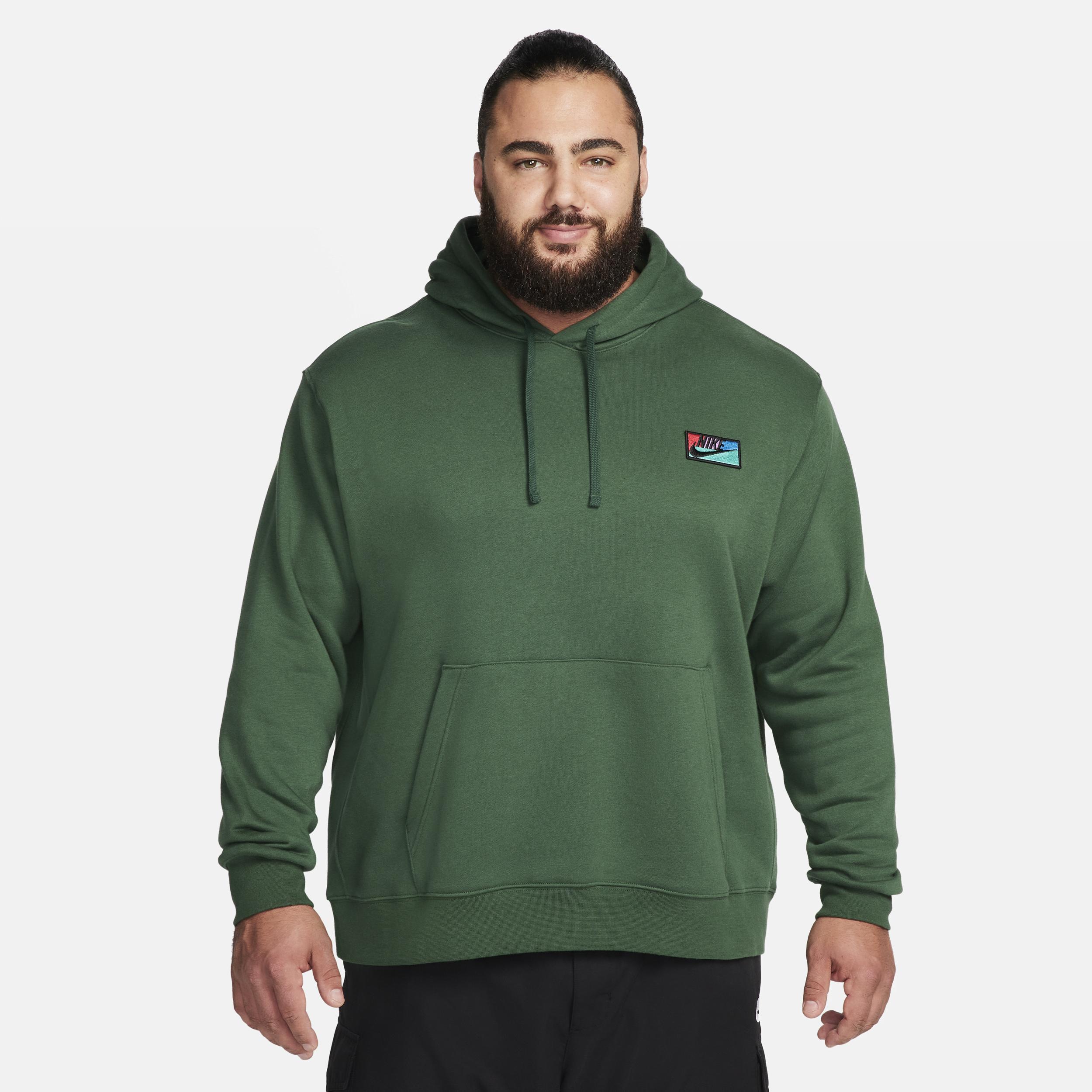 Nike Club logo hoodie in dark green Product Image