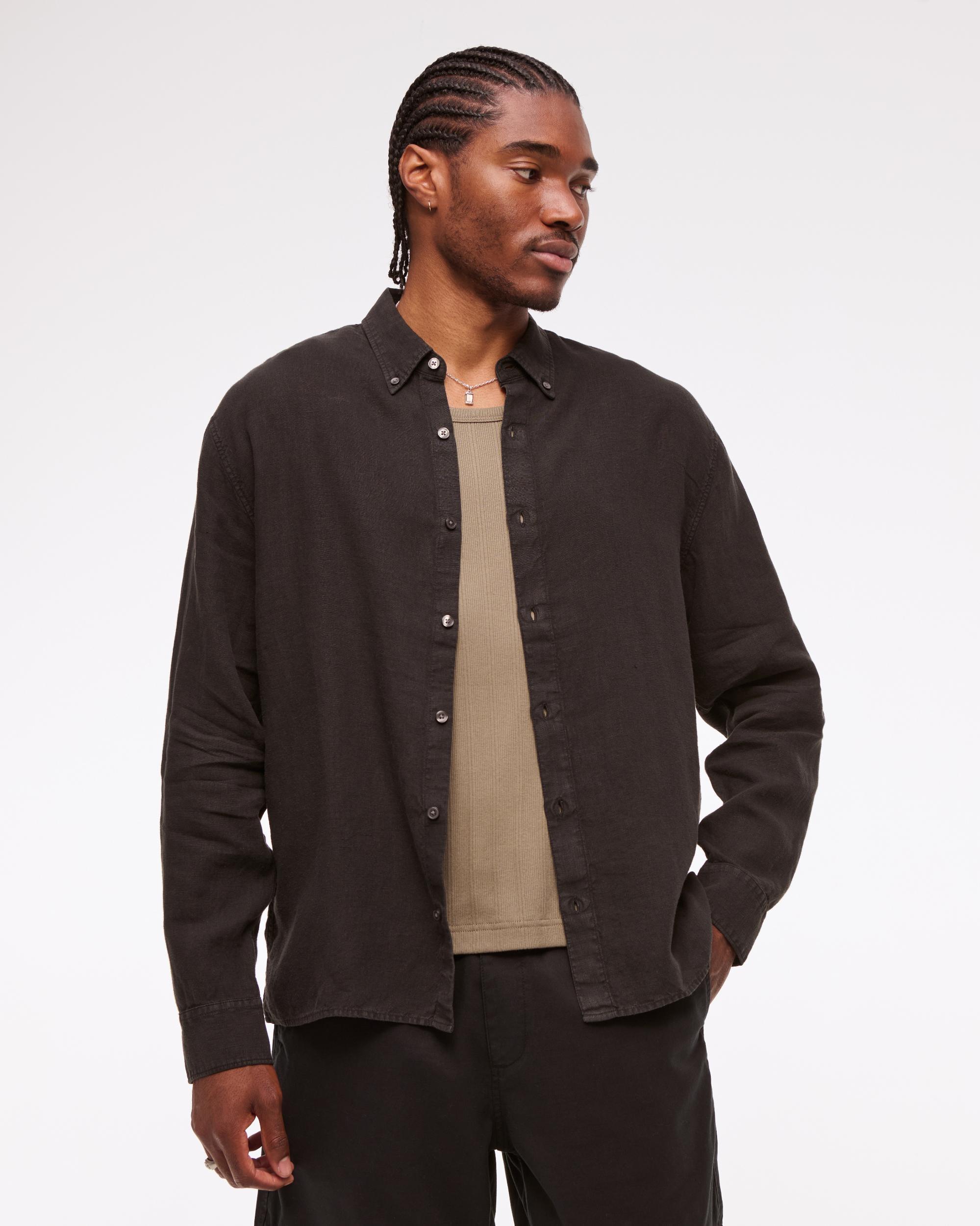 Linen Button-Up Shirt Product Image