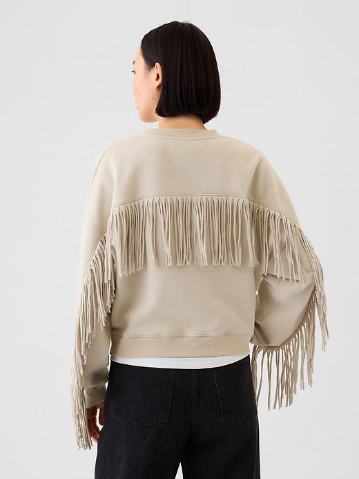 VintageSoft Wedge Crewneck Fringe Sweatshirt Product Image