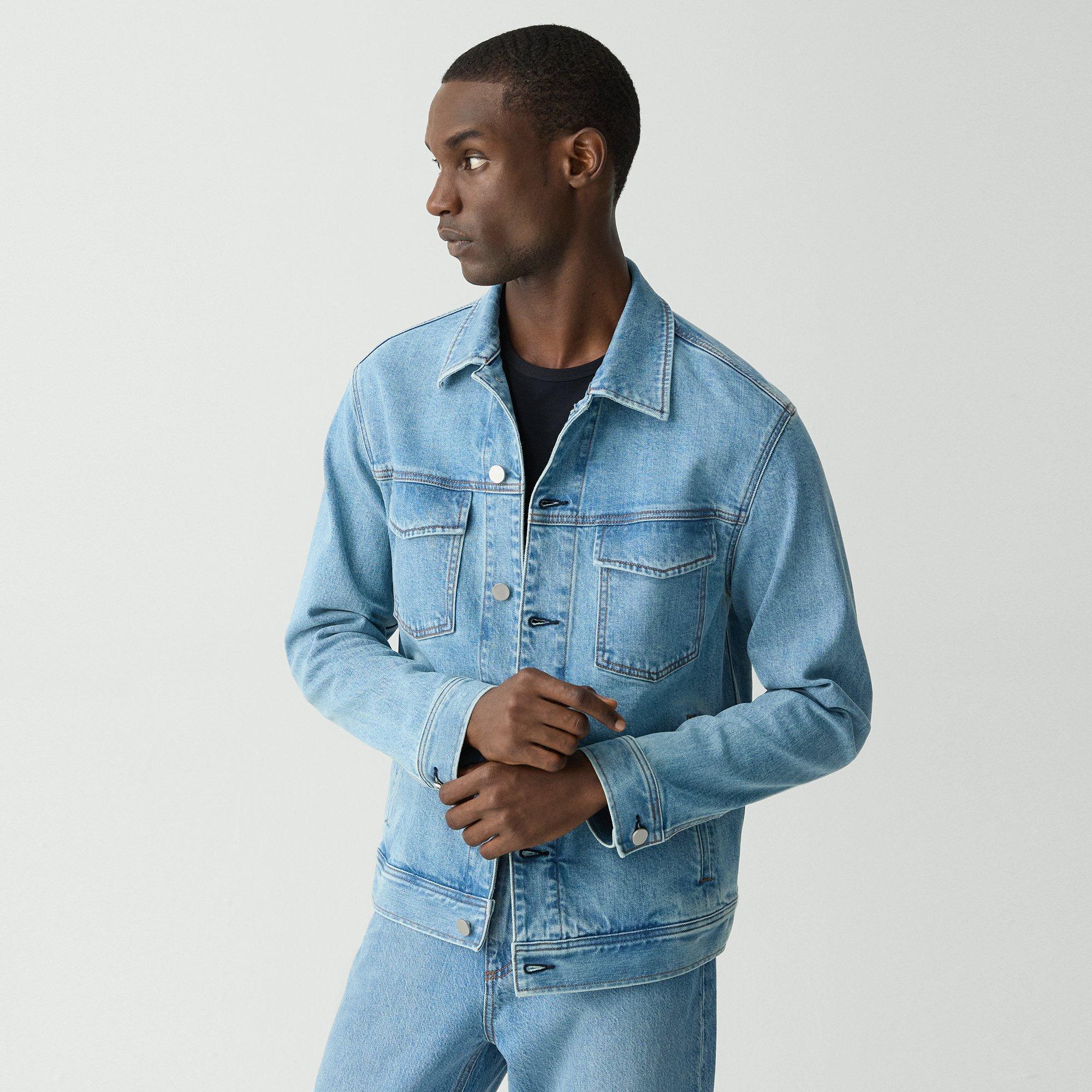 Stretch Denim City Trucker Jacket | Theory Product Image