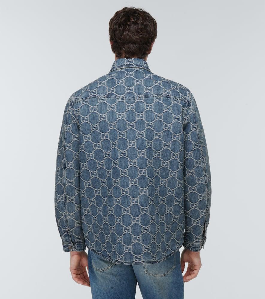 GUCCI Gg Jacquard Denim Shirt In Blue Product Image