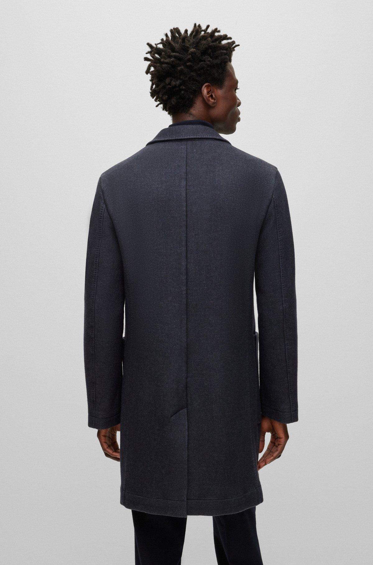 Slim-fit coat in a micro-patterned wool blend Product Image