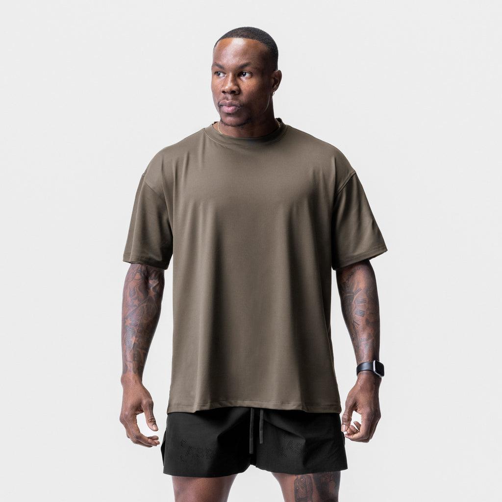 0715. Core Mesh Oversized Tee - Deep Taupe Product Image