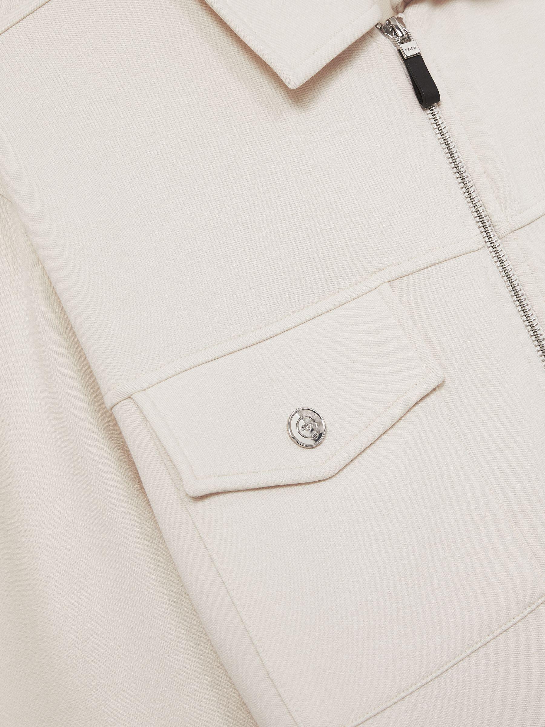 Interlock Zip-Through Overshirt in Off White Product Image