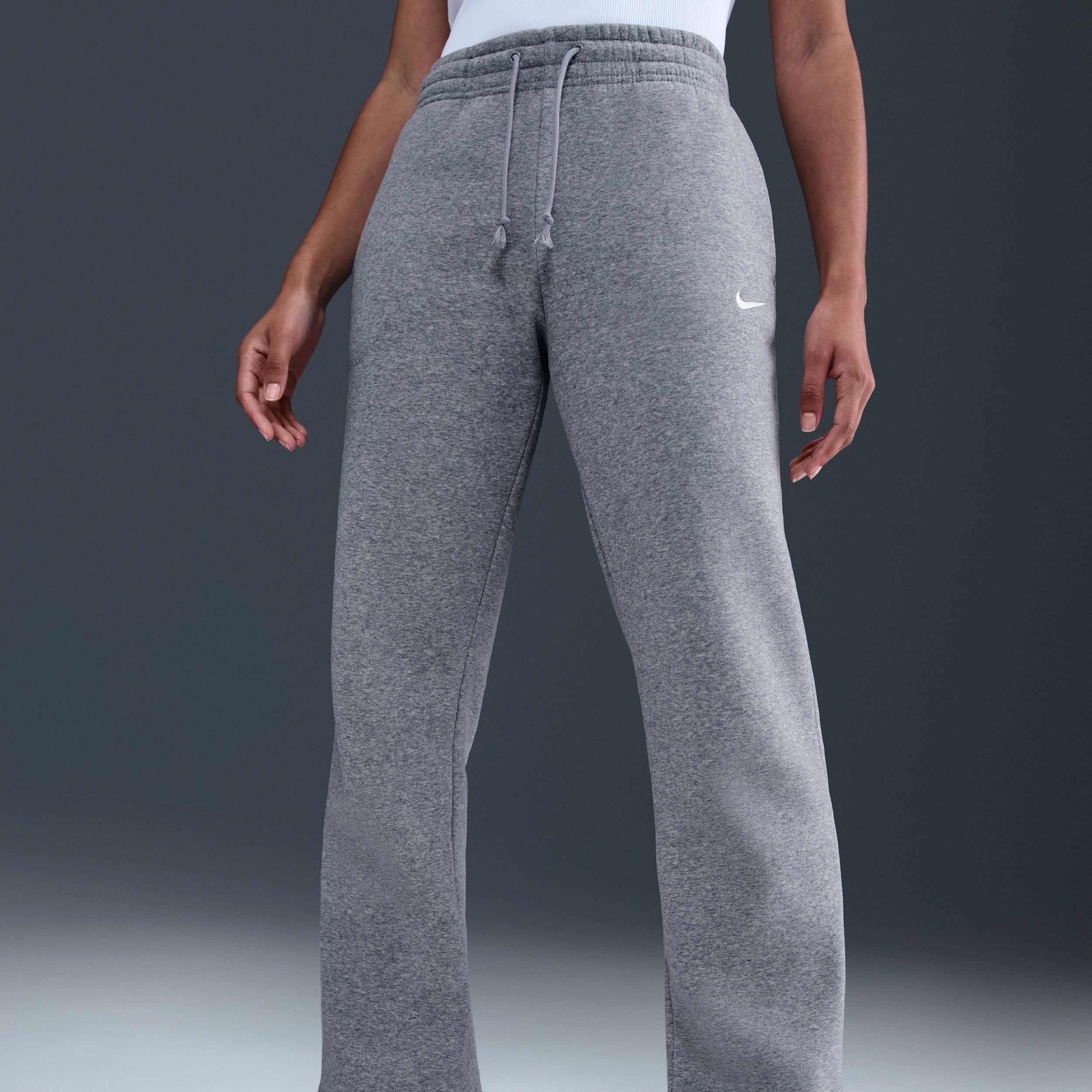 Womens Nike Sportswear Phoenix Fleece Mid-Rise Open-Hem Pants | HQ7723-063 Product Image