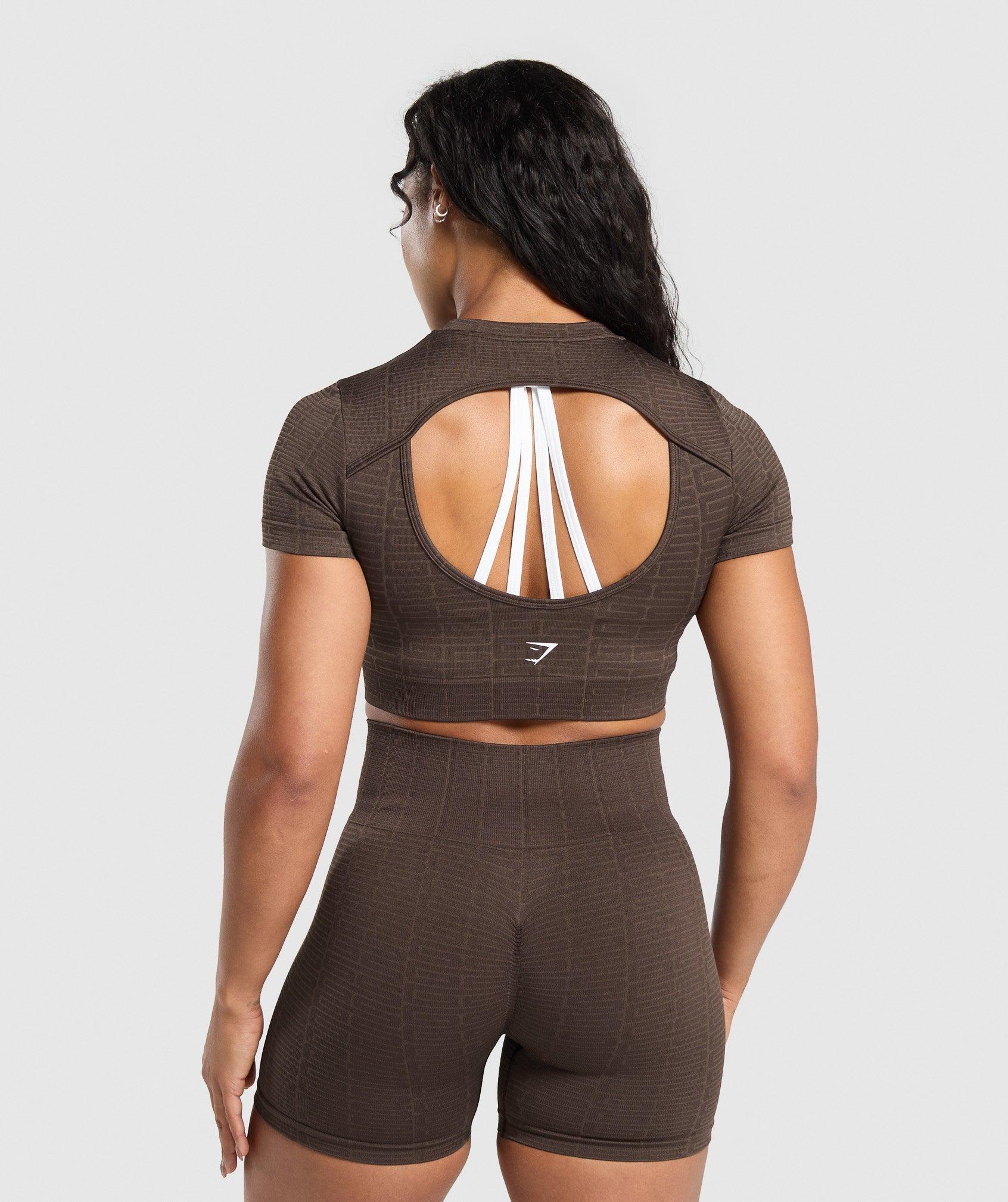Adapt Monogram Seamless Ruched Crop Top Product Image