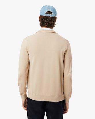 Zipped High Neck Cotton Sweater Product Image