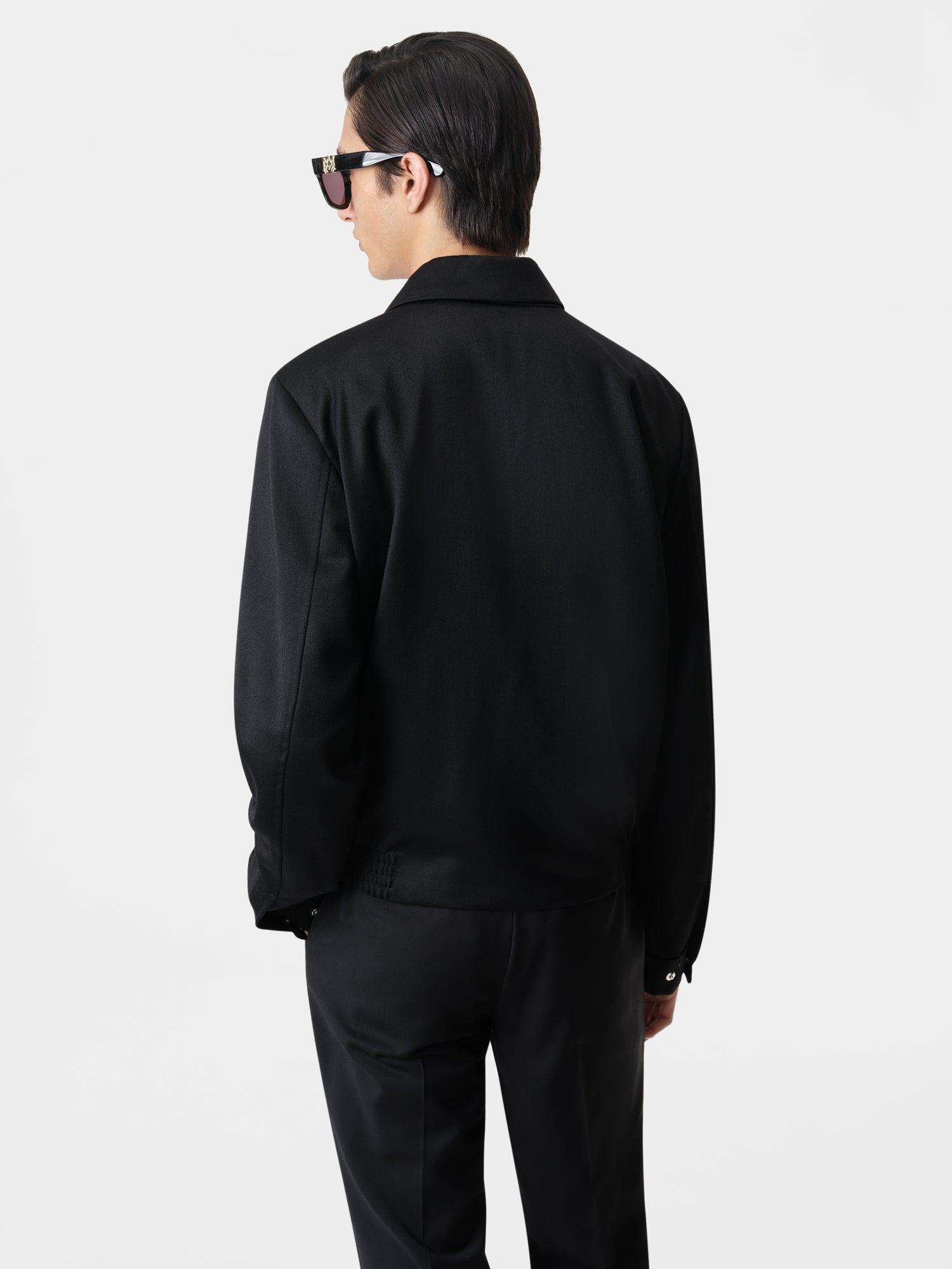 DOUBLE POCKET ZIP BLOUSON-BLACK Male Product Image