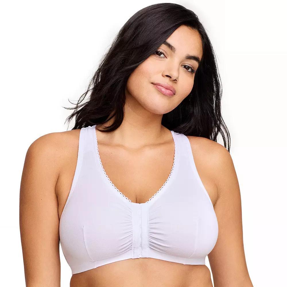 Plus Size Glamorise Full-Figure Complete Comfort Wire-free Cotton T-Back Bra 1908, Women's, Size: 42 Dd/Ddd, White Product Image