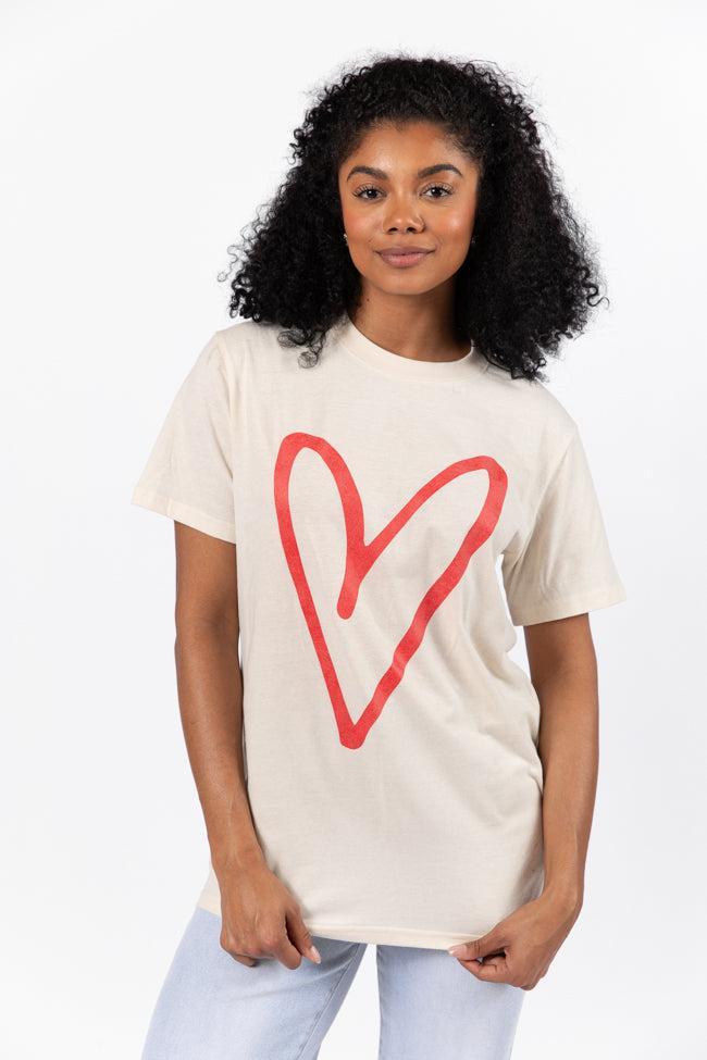 Heart Sketch Ivory Comfort Color Graphic Tee Product Image