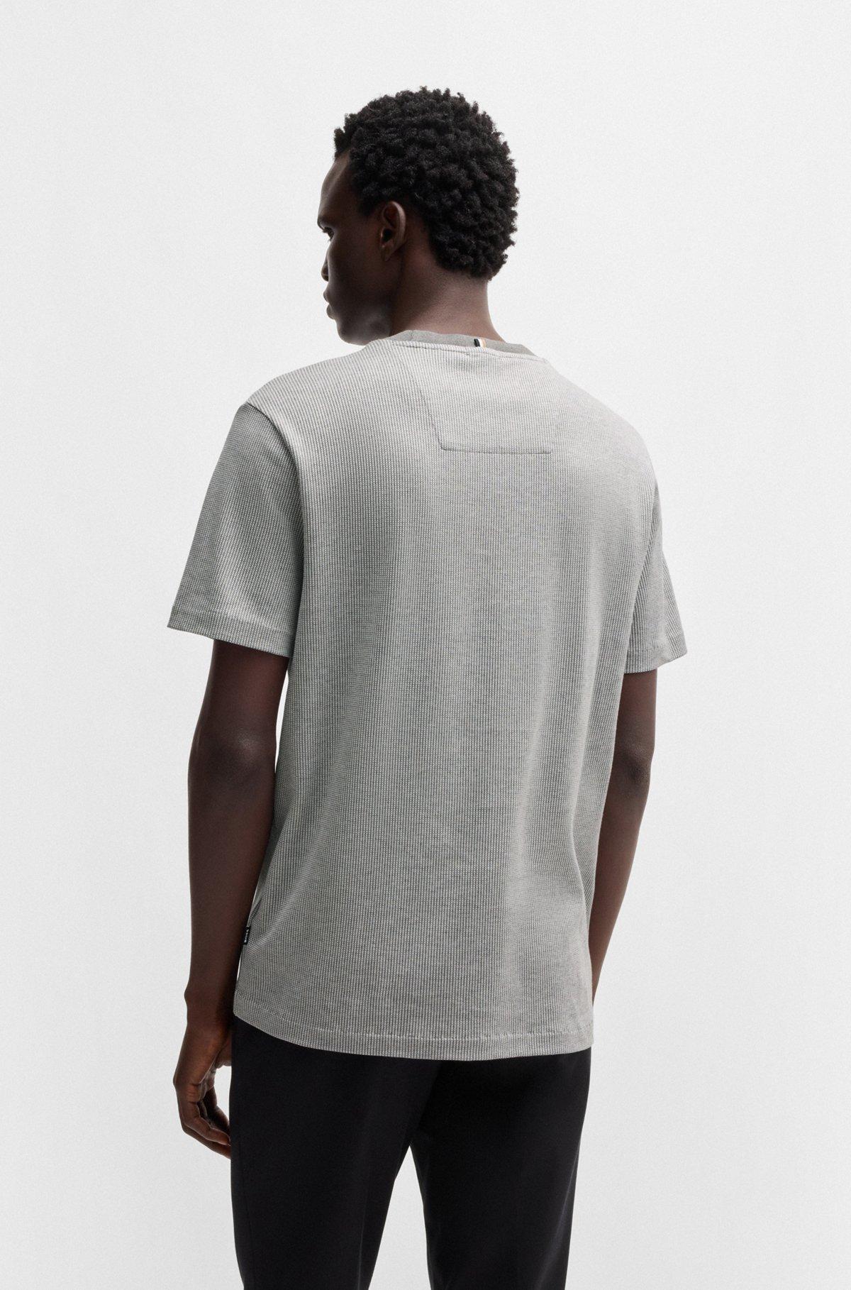 Regular-fit T-shirt in structured cotton Product Image