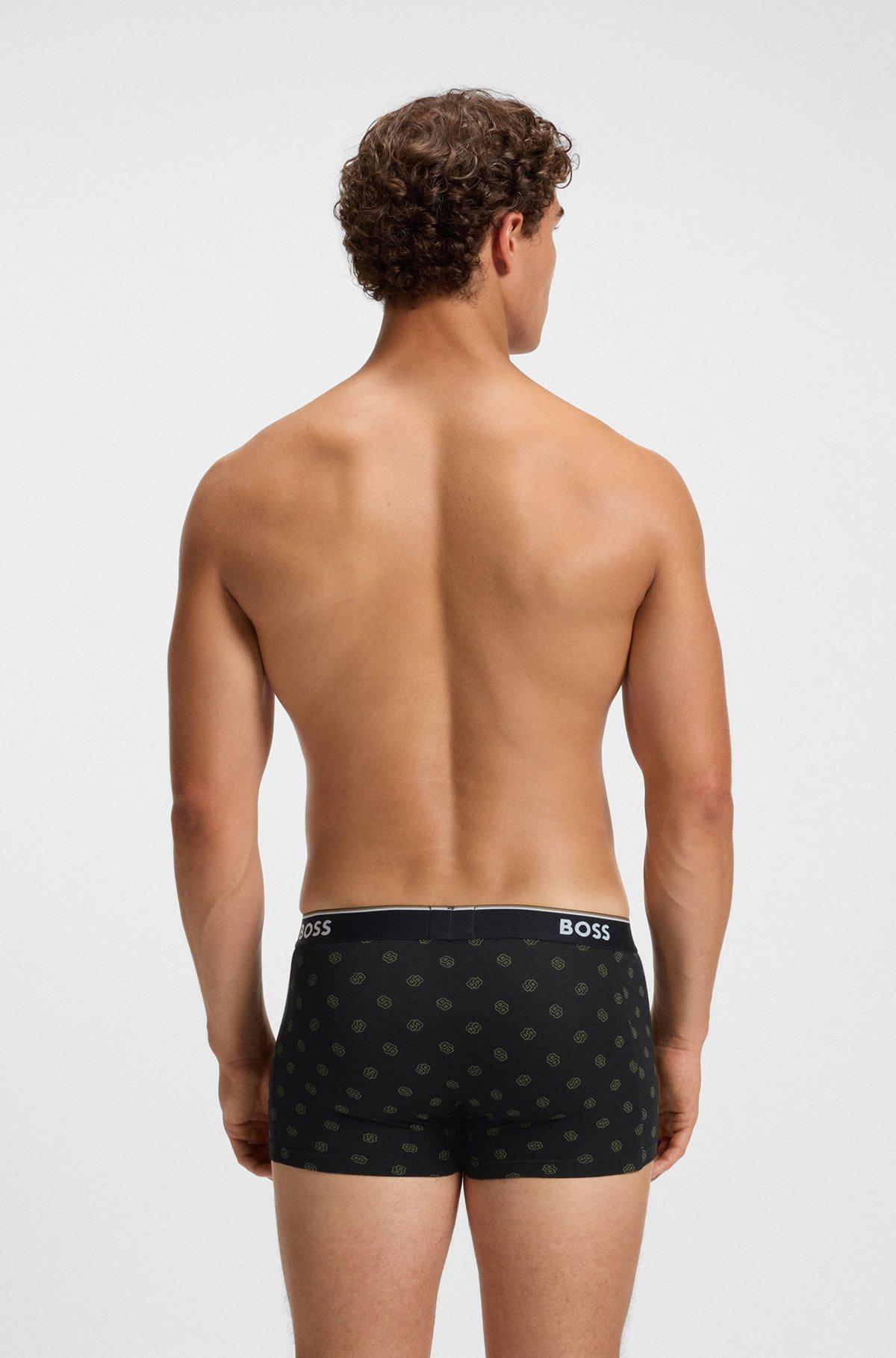 Three-pack of stretch-cotton trunks with logo waistband Product Image