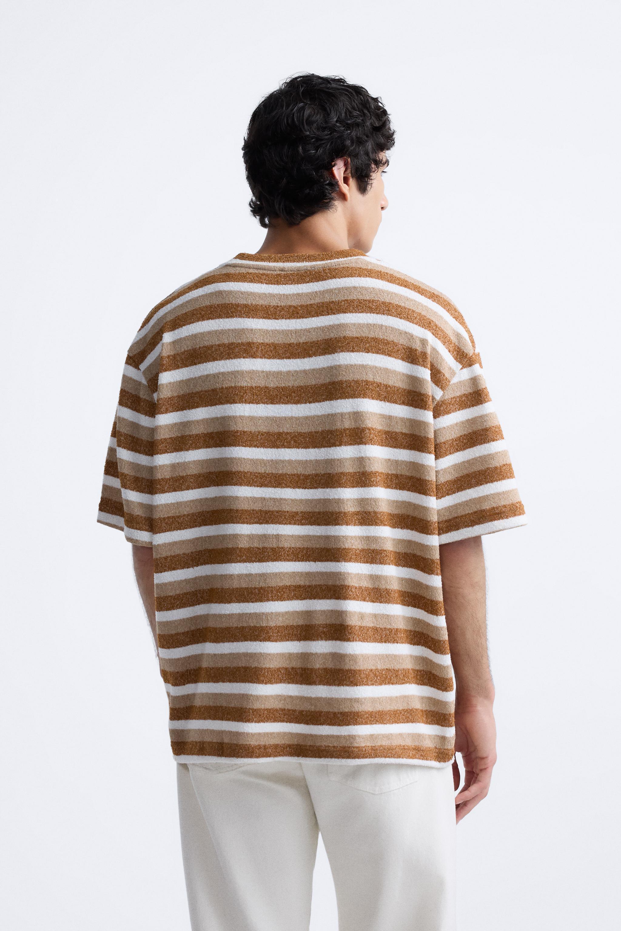 STRIPED TEXTURED T-SHIRT Product Image