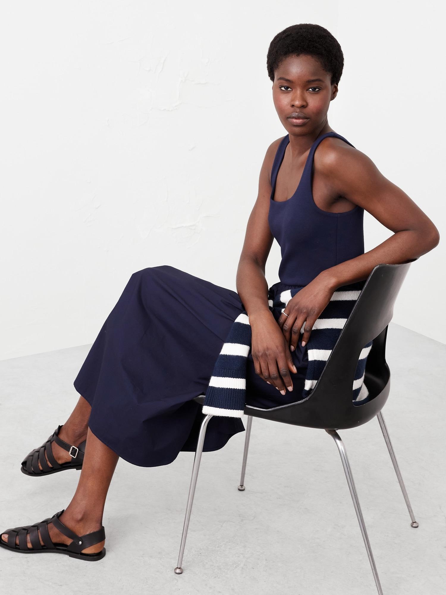 Tank Mixed Media Midi Dress Product Image