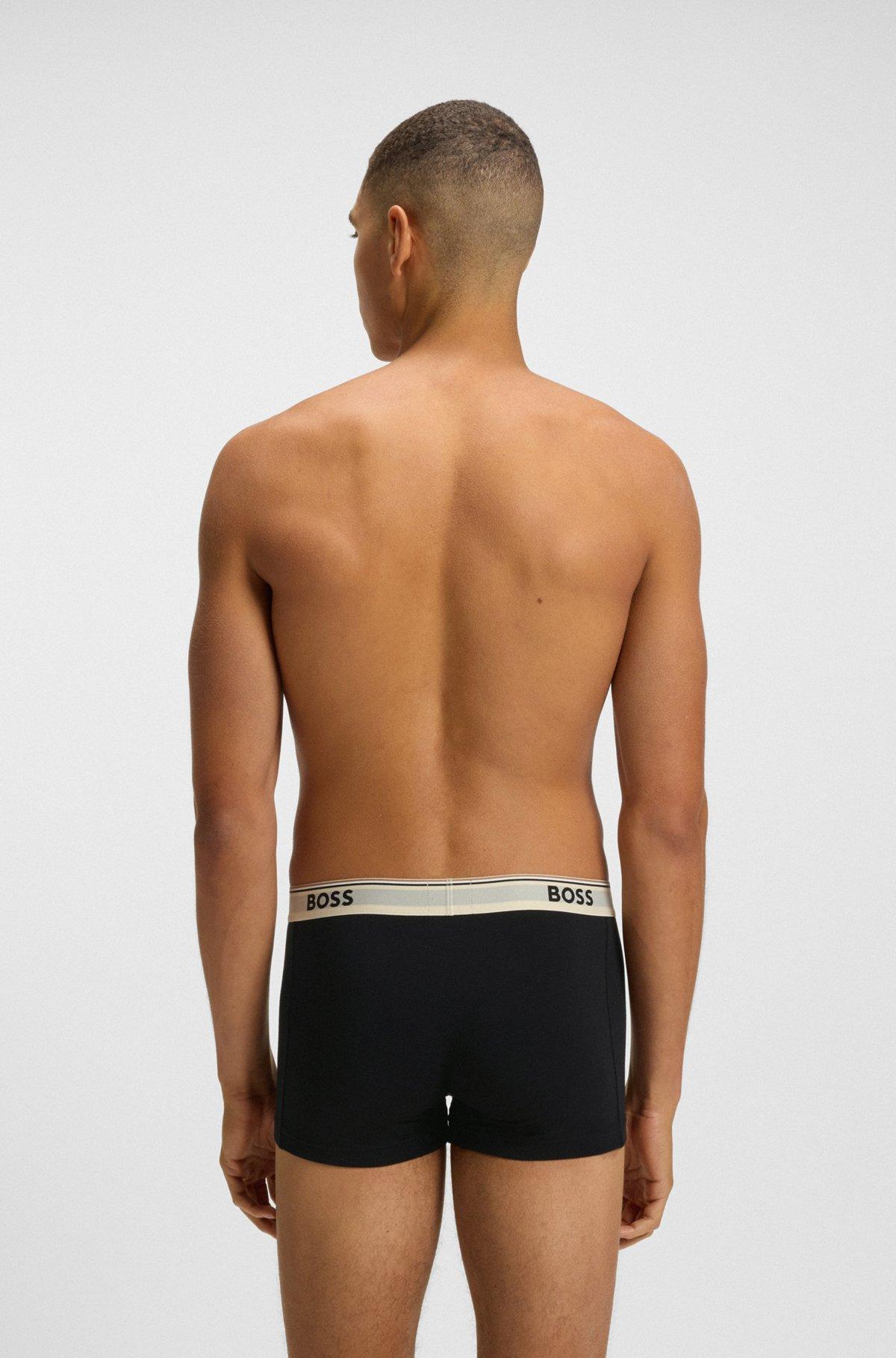 Three-pack of stretch-cotton trunks with logo waistbands Product Image