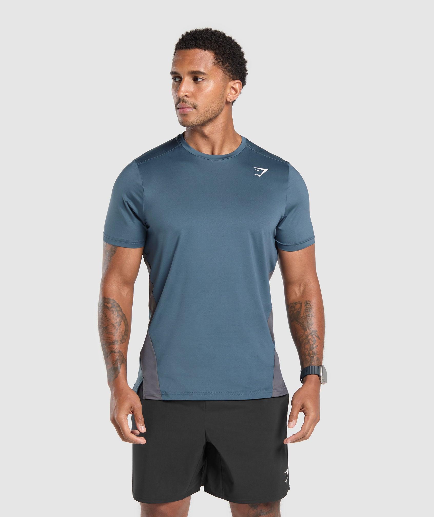 Gymshark Sport T-Shirt - Cargo Blue/Dark Grey Male Product Image