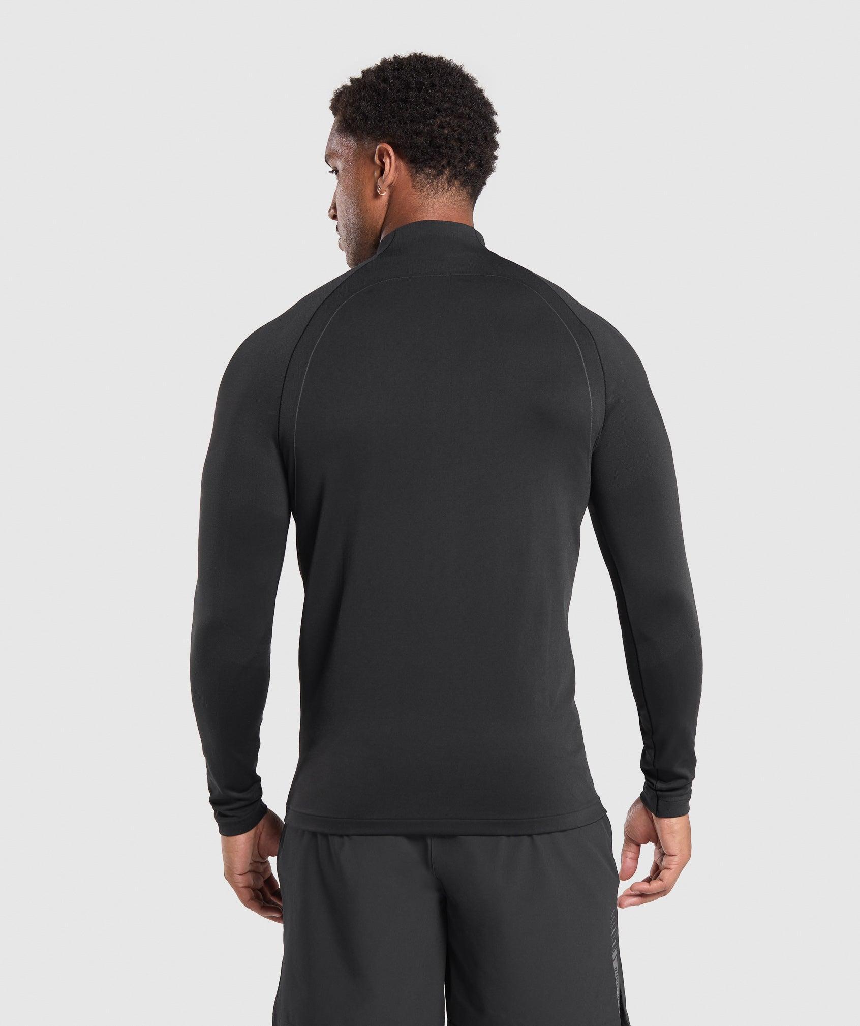 Gymshark Apex Seamless 1/4 Zip - Black/Dark Grey Male Product Image
