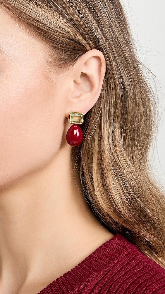 Lizzie Fortunato Bean Earrings in Burgundy Enamel | Shopbop Product Image