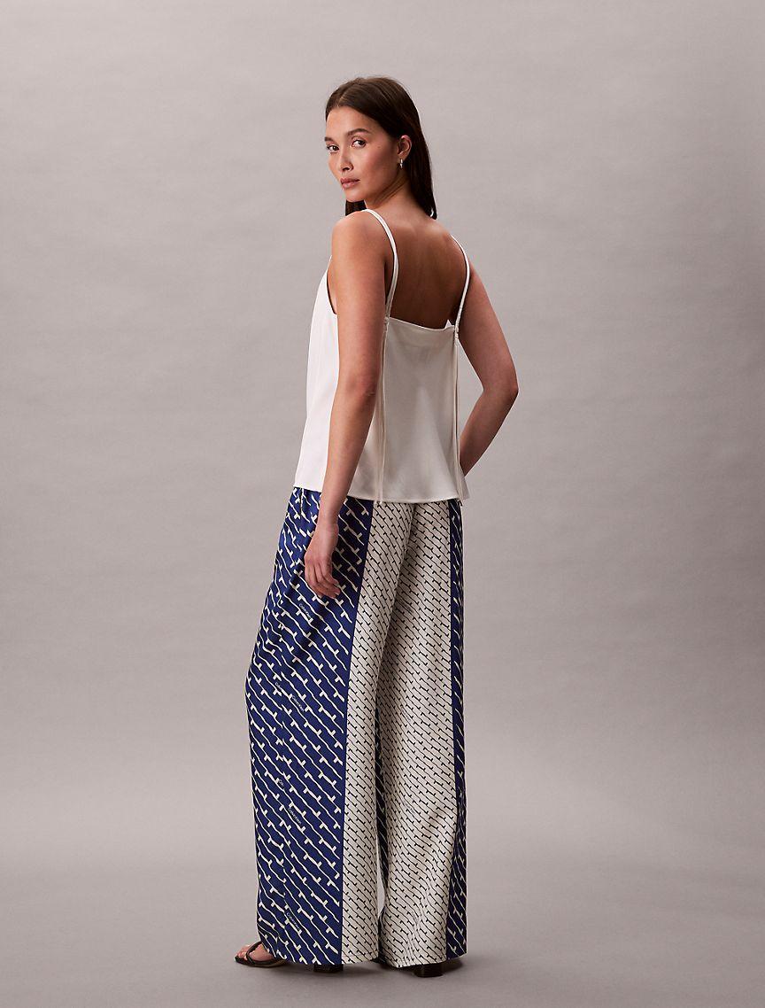 Printed Viscose Twill Wide Leg Pants Product Image