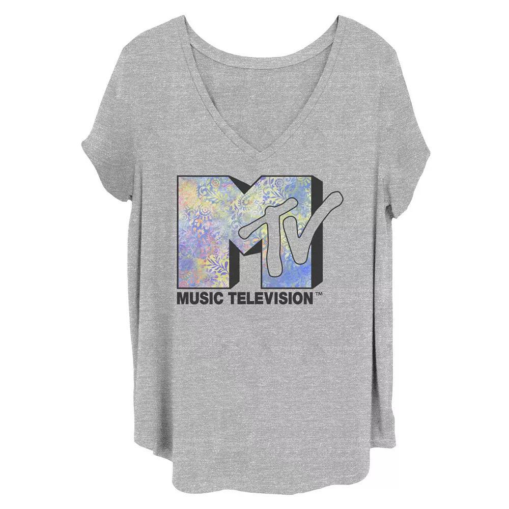 Juniors Plus Size MTV Logo Tee, Girls Grey Gray Product Image