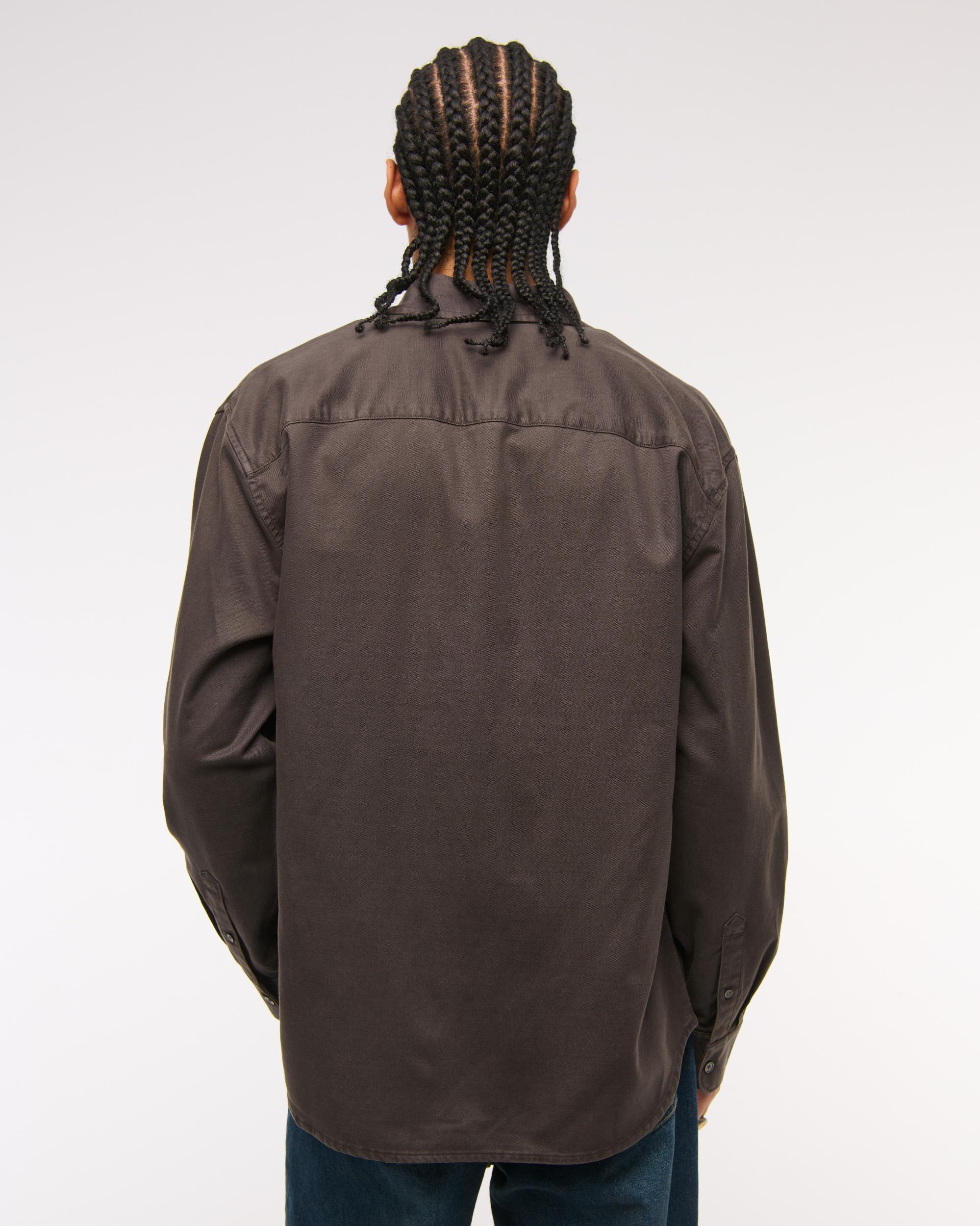 Long-Sleeve Garment Dye Button-Up Shirt Product Image