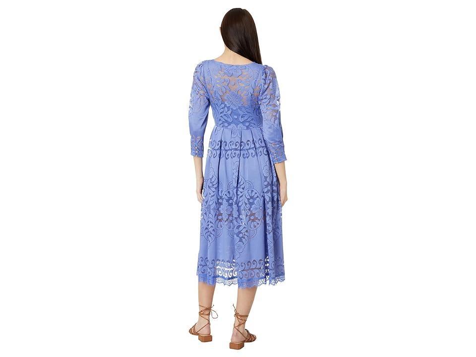 Womens Shadow Dance Lace Long-Sleeve Midi-Dress Product Image