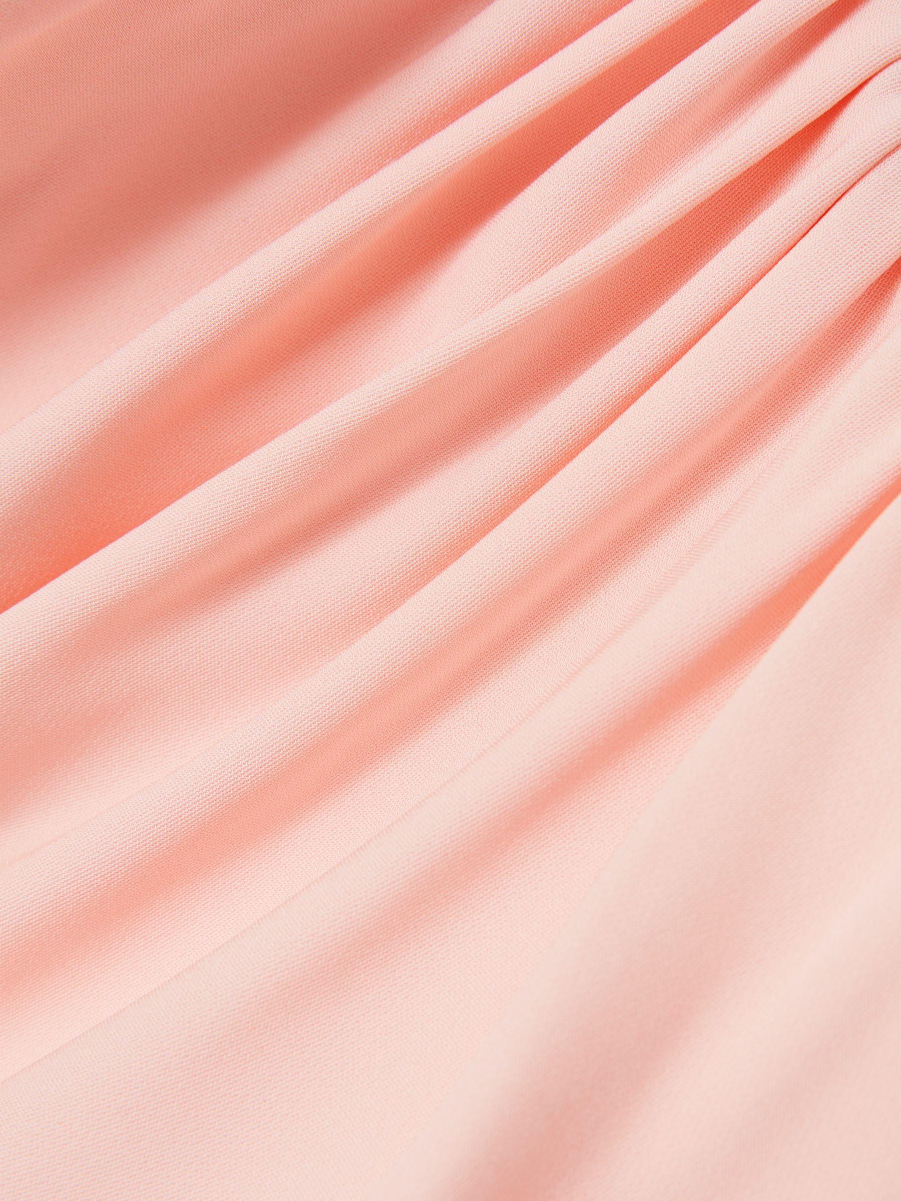 Ruched Strapless Bodycon Dress in Pink Product Image