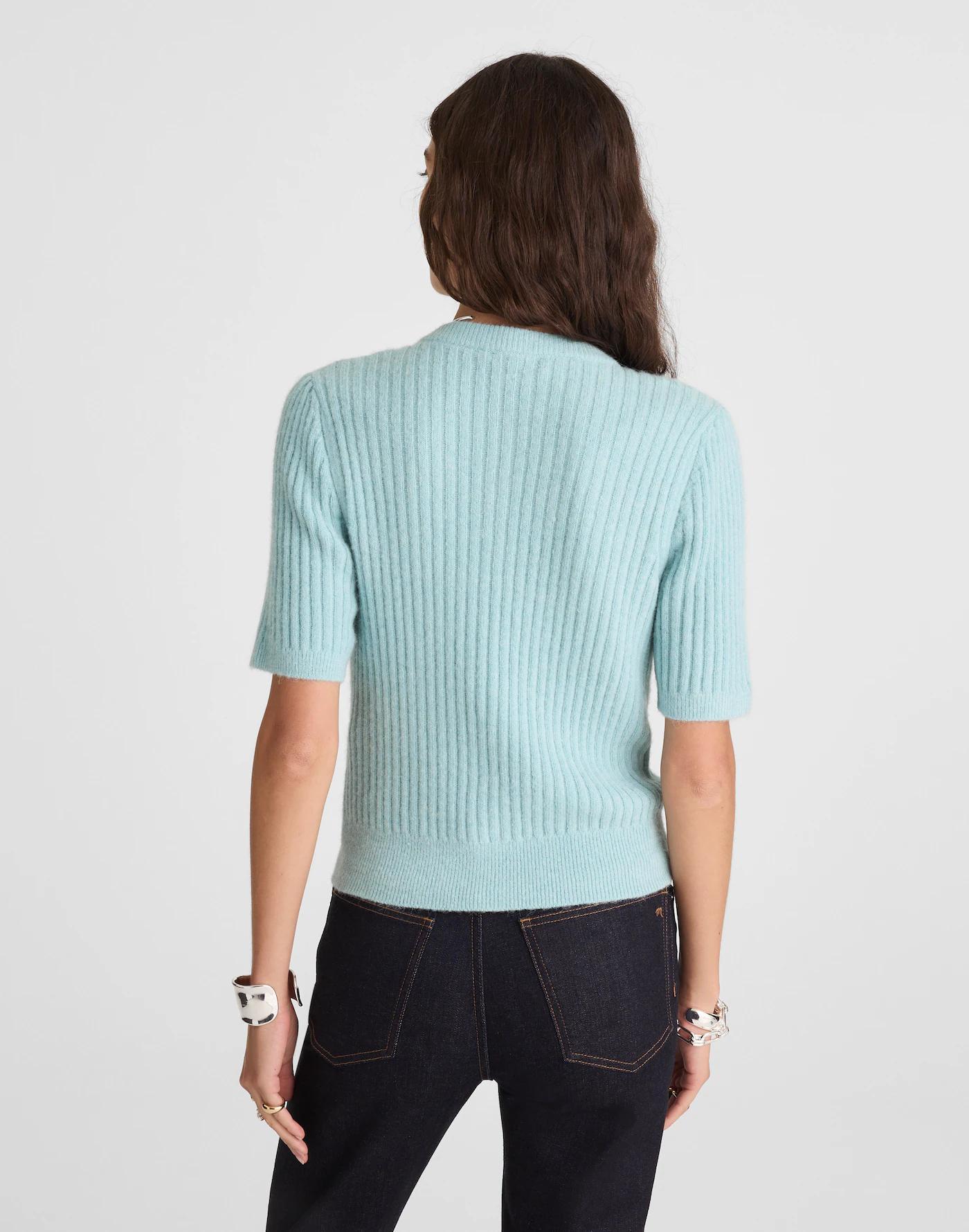Patch-Pocket Puff-Sleeve Cardigan Product Image