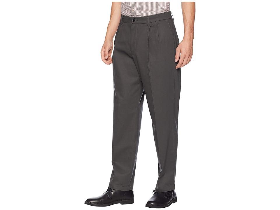 Dockers Relaxed Fit Signature Khaki Lux Cotton Stretch Pants D4 - Pleated (Steelhead) Men's Casual Pants Product Image