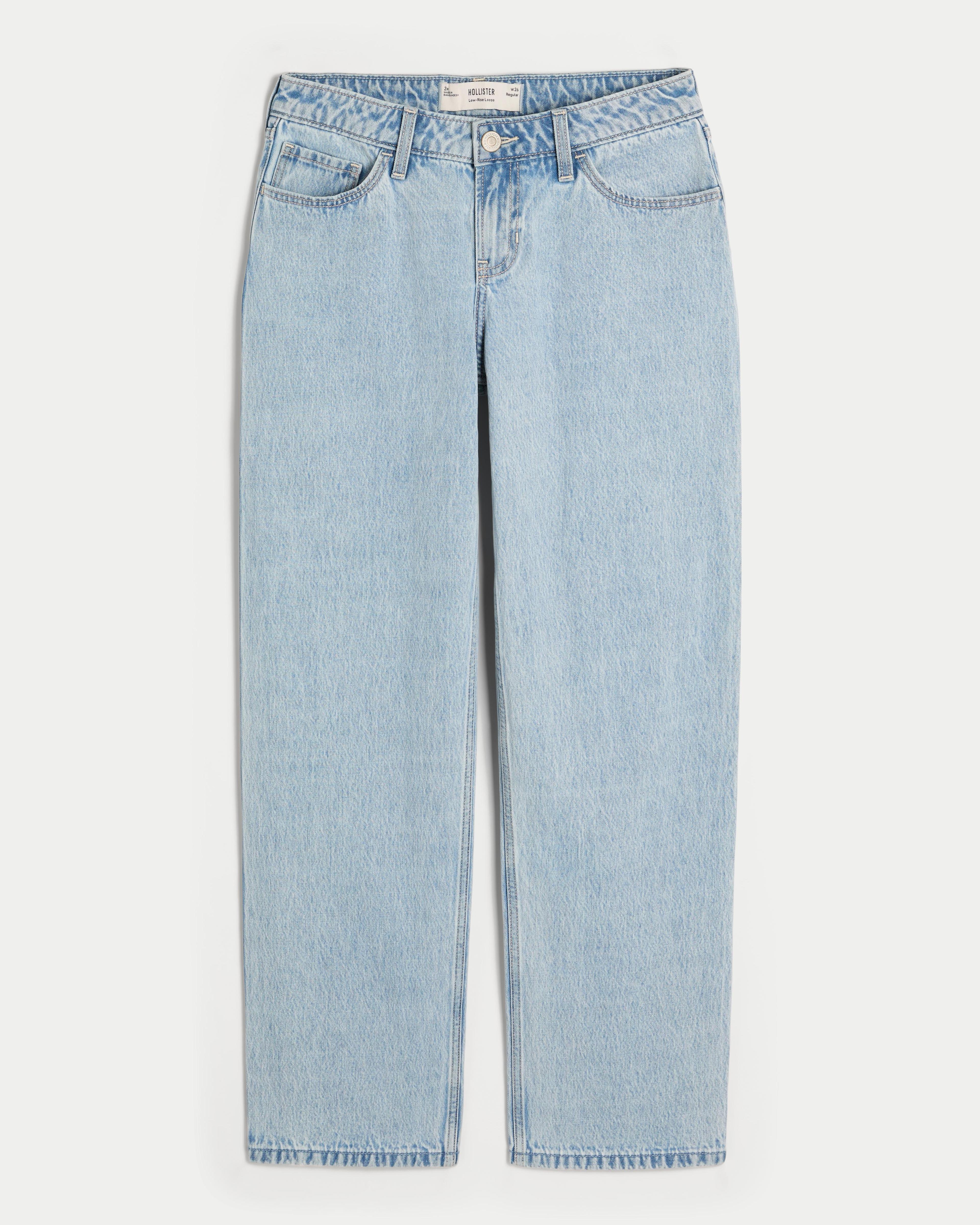 Low-Rise Light Wash Loose Jeans Product Image