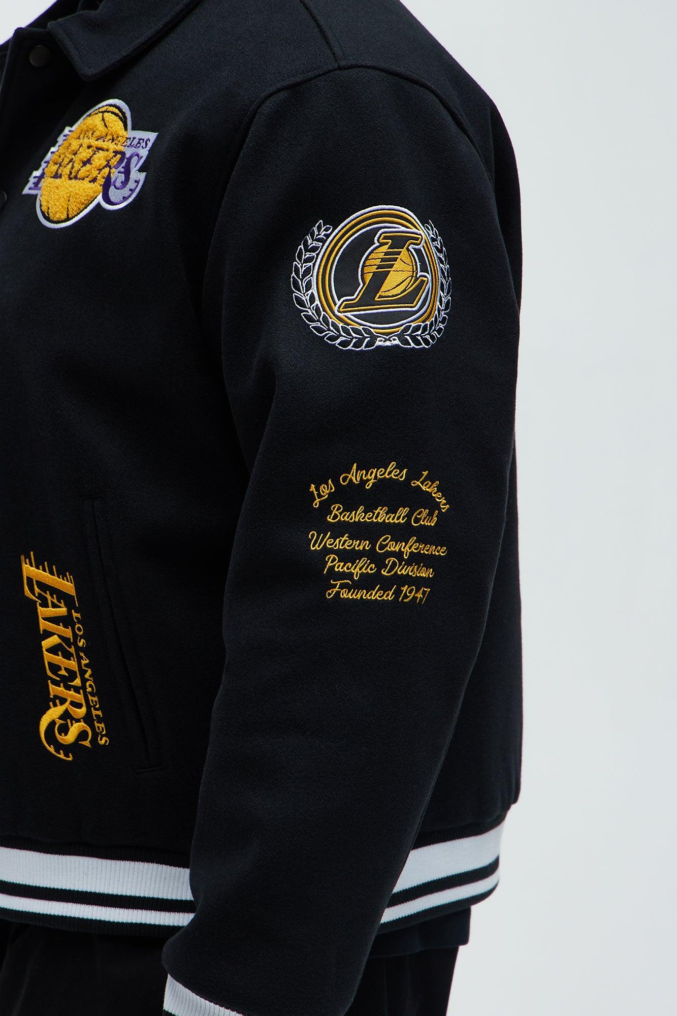 Lakers Ring Leader Varsity Jacket - Black/Yellow Male Product Image