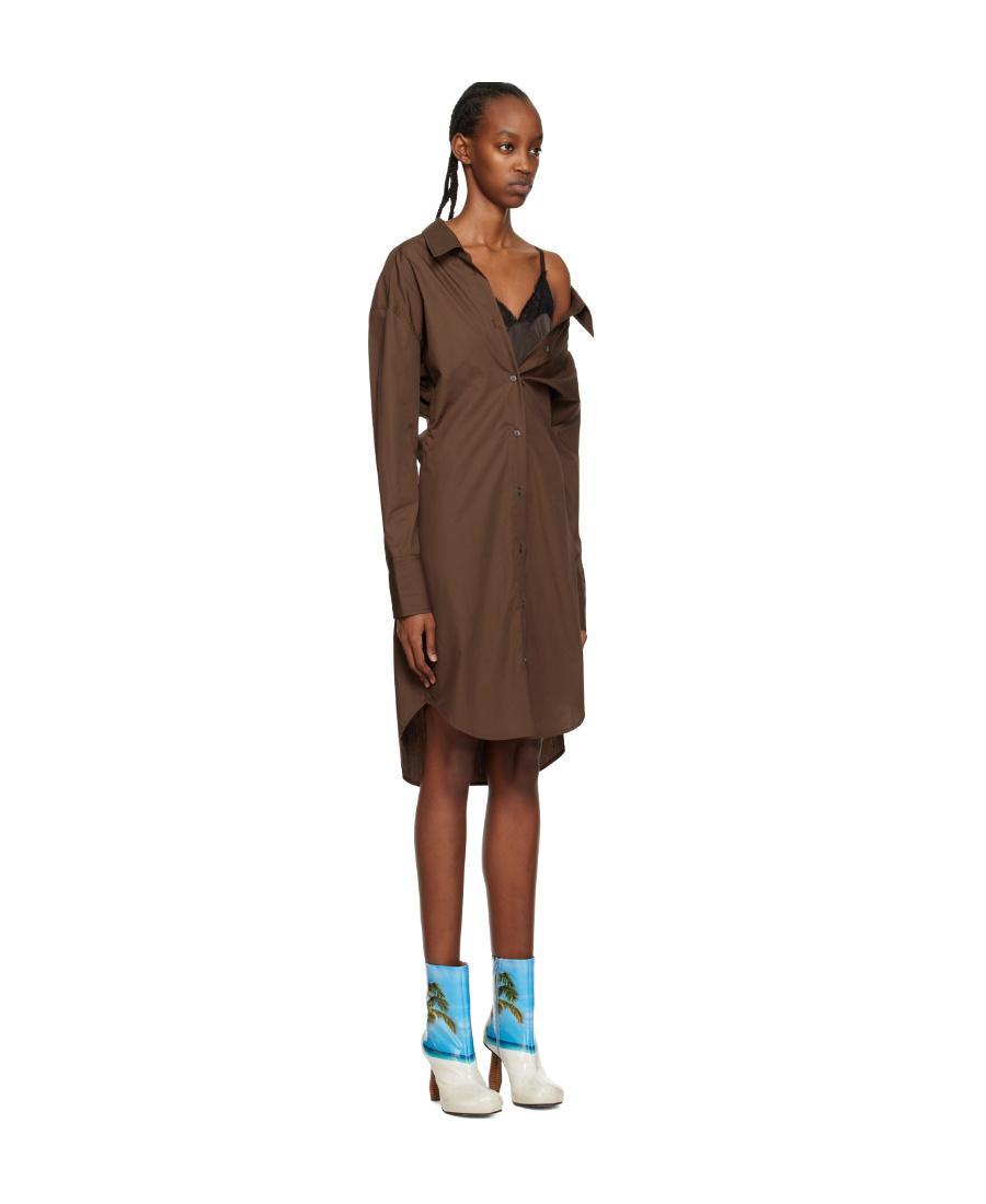 JW ANDERSON Lapel Dress In Brown Product Image