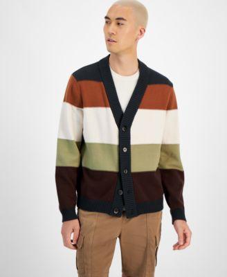 Sun + Stone Mens Charles Colorblocked Button-Front Cardigan Sweater, Created for Macys Product Image