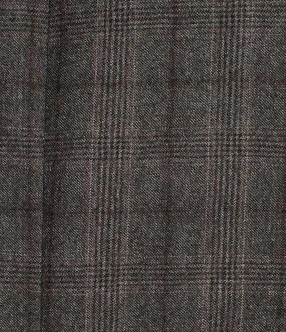 Hickey Freeman Classic Fit Flat Front Flannel Plaid Pattern 2-Piece Suit Product Image
