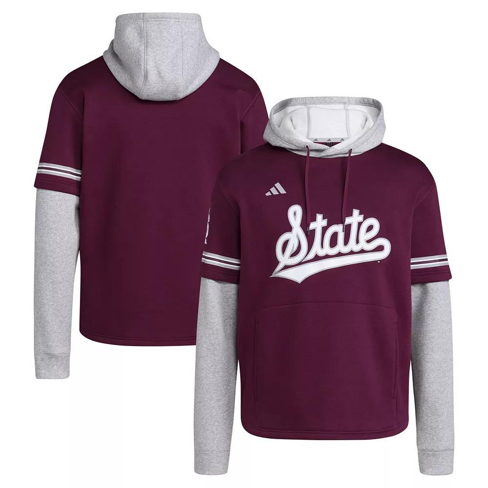 Men's adidas  Maroon Mississippi State Bulldogs Pullover Baseball Jersey Hoodie, Size: 3XL, Mst Red Product Image