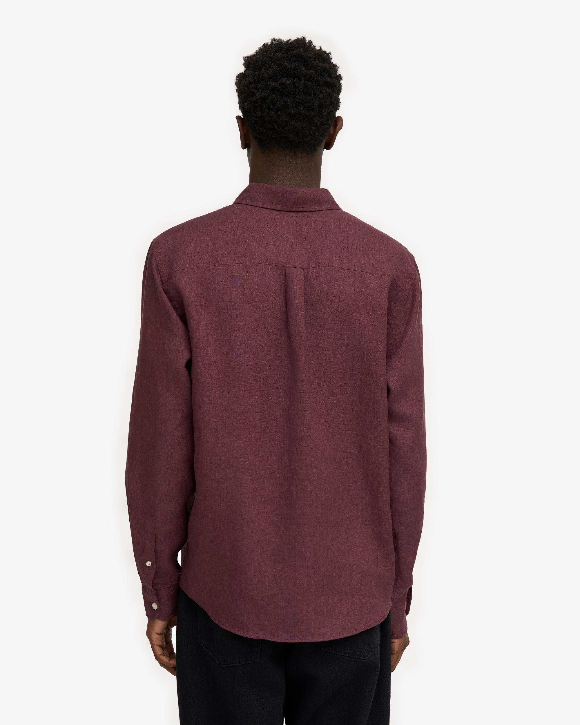 Linen Shirt - Oxblood Red Product Image