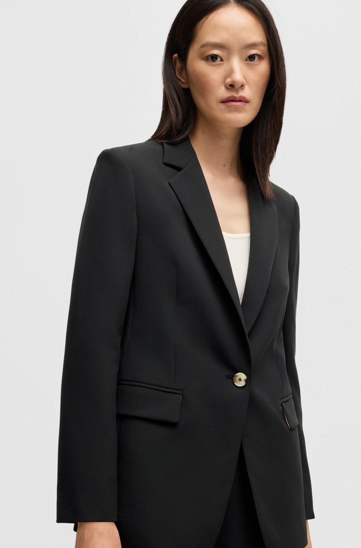 BOSS - Single-breasted jacket in stretch fabric - Black Product Image
